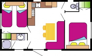 Plan du mobil-home Ophéa 2/4 personnes